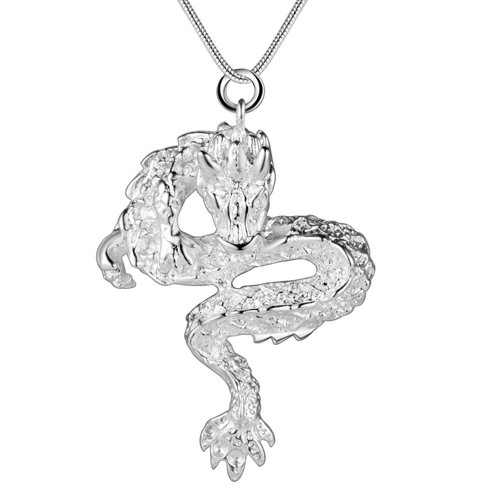 Dragon Driver silverysilver plated Necklace Silver Pendant Jewelry /PRHRQDMZ KFXBOBON