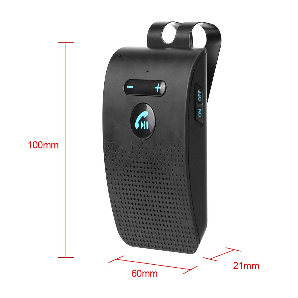 Car Bluetooth Handsfree Kit Sun Visor Clip Audio Receiver Speakerphone Wireless Speaker Music Player V5.0 Bluetooth