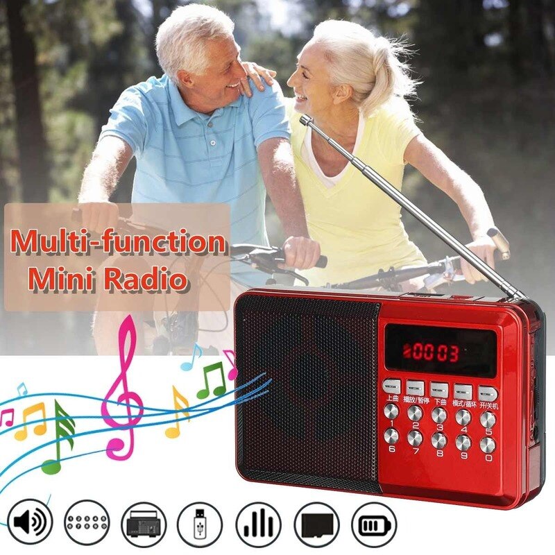 Portable Bluetooth digital FM radio multifunctional mini mp3 format music player outdoor speaker charging support TF Card