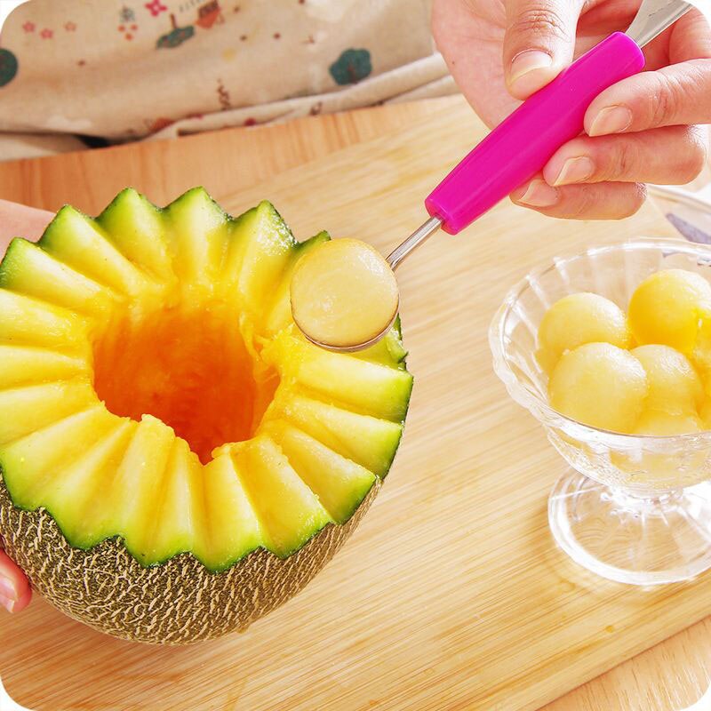 Boule à creuser créative, cuillère Baller bricolage plats froids outil pastèque Melon couteau à découper les fruits Gadgets de coupe