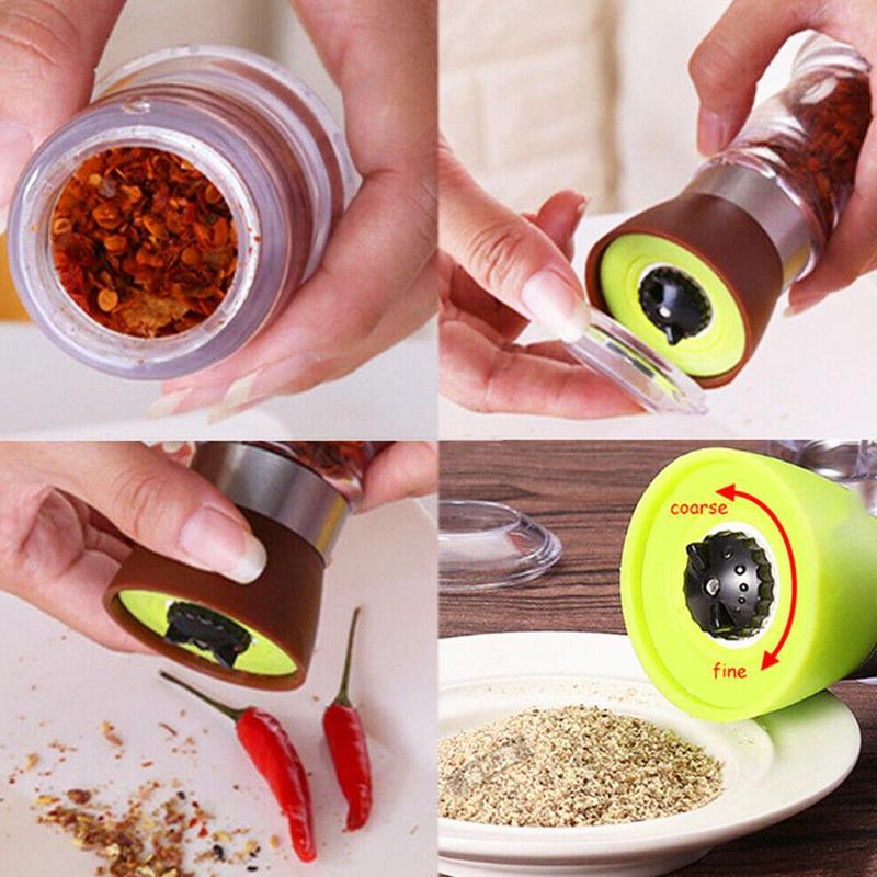 4 Colors Manual Stainless Steel Salt Pepper Grinder Spice Core Portable Grinding Mill Ceramic Useful Kitchen Tools Cooking S7B5