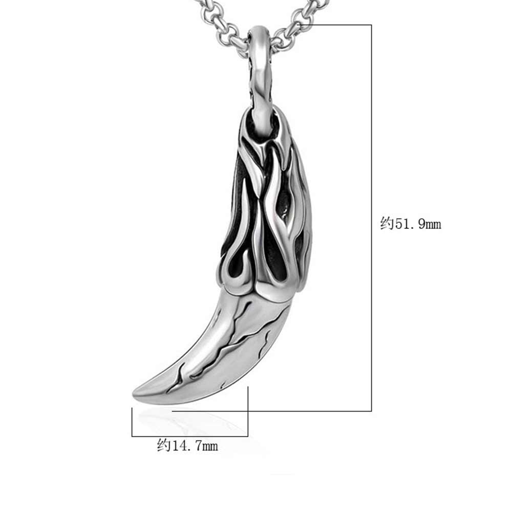 JHSL Stainless Steel Man Men Wolf tooth Pendant Necklace Birthday Jewelry for Male