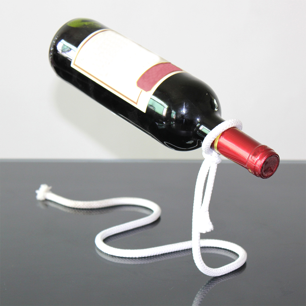 Praktische Creatieve Craft Chain Wijnrek Magic Zwevende Alcohol Fles Houder Wit Touw Wijn Fles Houder Home Kitchen Bar