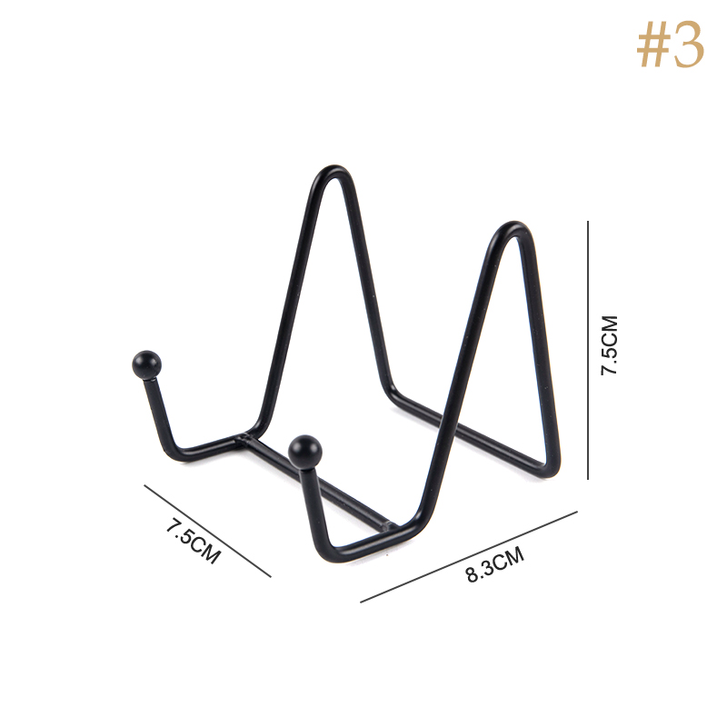 1pc Platte Display Stand Bild Staffelei Metallplatte Ständer Halter Display Bilder Rahmen Foto dekorative Platte Teller Tischplatte Kunst: Burlywood