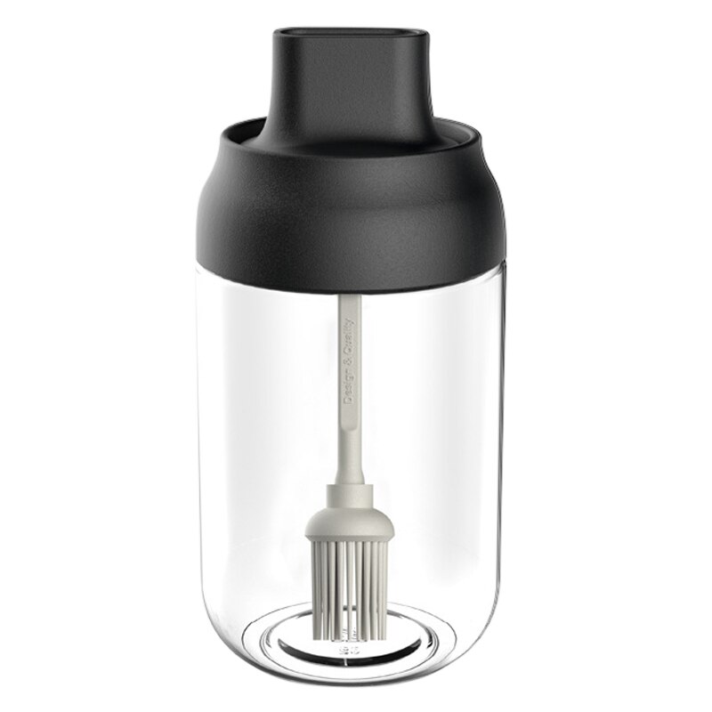 Transparente Glas würzen Gläser Gewürz Gläser Gewürze Töpfe Flasche Kombination Portion Löffel und Deckel mit Luftdichten Kappe: Öl Bürsten