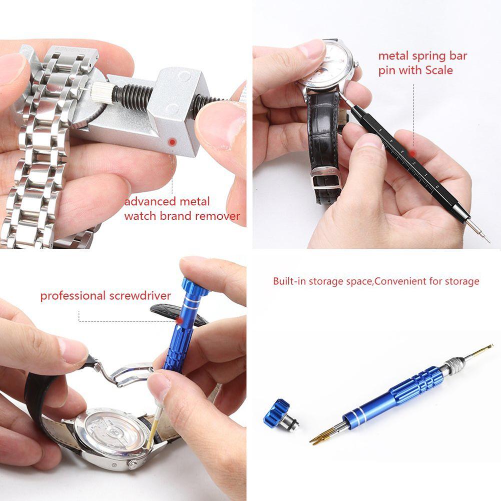 144 Stuks Horloge Gereedschap Horlogemaker Gereedschap Horloge Reparatie Tool Kit Horloge Caser Opener Pin Link Remover Spring Bar Uurwerken Gereedschap