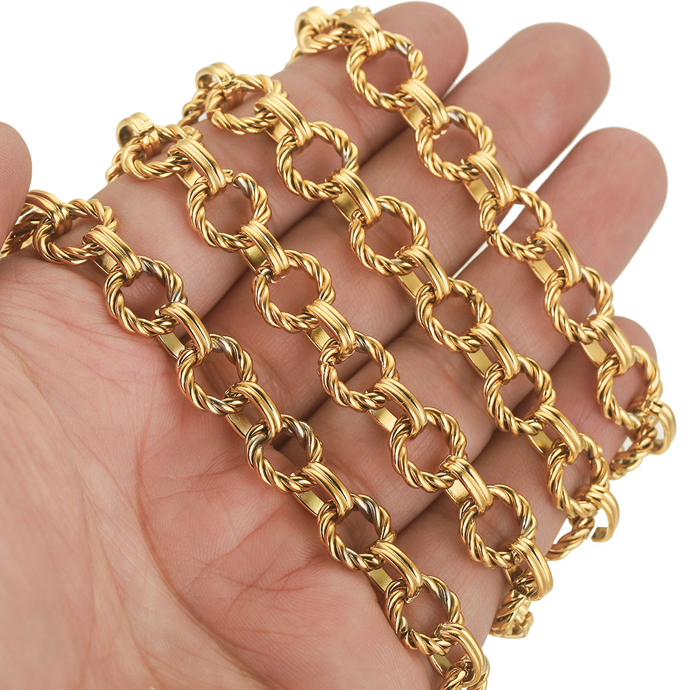 1 Meter großer schwerer Twist-Ring aus Edelstahl, klobiger Hip-Hop-Punk-Gliederketten, DIY-Schmuck, handgefertigte Halskette, Armband, Tasche