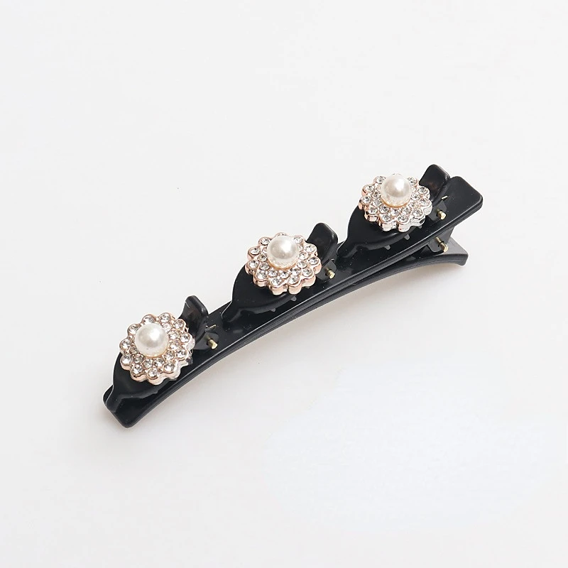 Double Layer Braided Hairpin Hair Hoop Broken Hair Clip Women Hairpin Korean Fixed Headband Hairpin Lazy Hair Accessories: Ivory