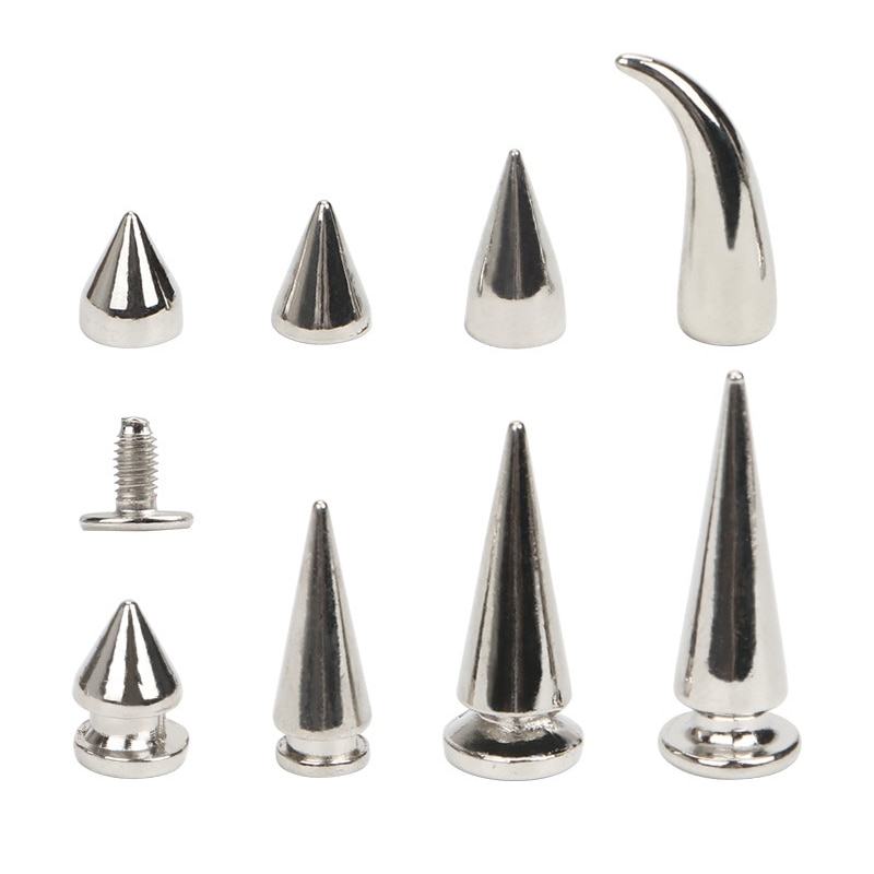 Legierung Überzug Metall Punk Scharf Sprengkopf Schraube Nieten Nieten Handwerk Leder Gürtel Armbinde Kopf Nieten Spikes Dekor Nagel Schnallen