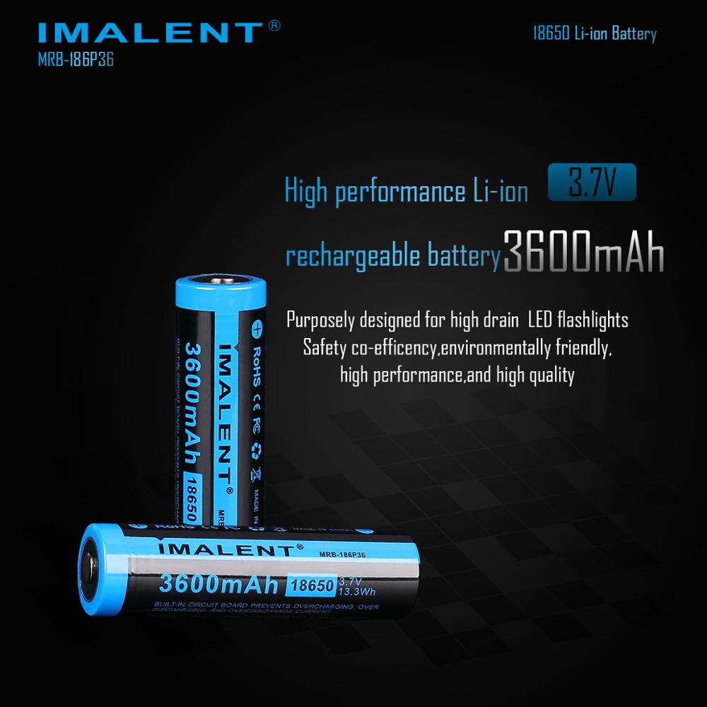 IMALENT Original 18650-3600mAH Li-ion Battery Flashlight Batteries Environmental Protection High Discharge Rate