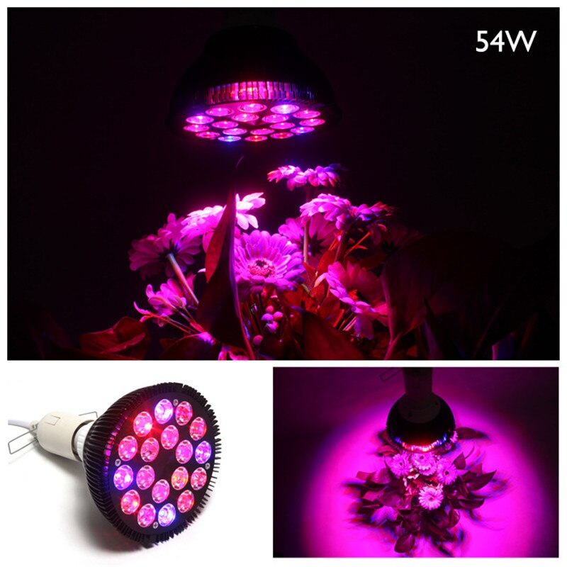 Black led plant light E27 54W plant lighting fill light bulb