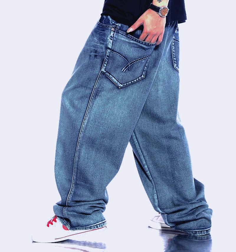 Mannen Retro Baggy Jeans Vintage Gewassen Denim Broek plus size 42 44 46 Mannelijke Hiphop Skateboarder Jeans Jeans high street mode: 38