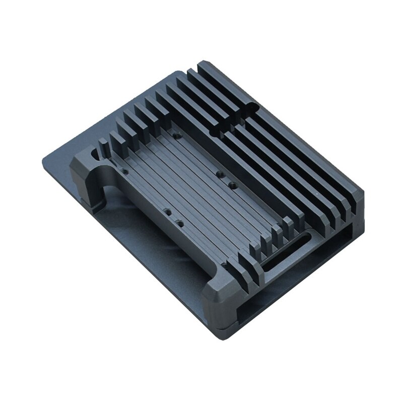 for Raspberry Pi 4 4B Aluminum Case Enclosure CNC Cover with Heatsink Cooling Dual Fan for Raspberry Pi 4 Model B(Gray)