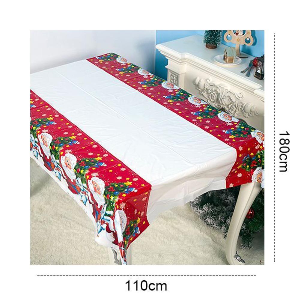 Ew Kerstversiering Pvc Tafelkleed 180*110 Cm Kerst Tafel Waterdicht Kerst Decoraties Voor Home #15