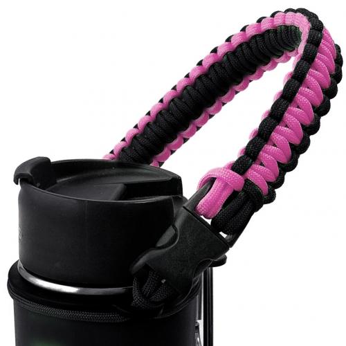 Water Bottle Safety Ring Strap RopeDurable Soft Bottle Carrier Handle Carrier for Hydro Flask Wide Mouth: Pink