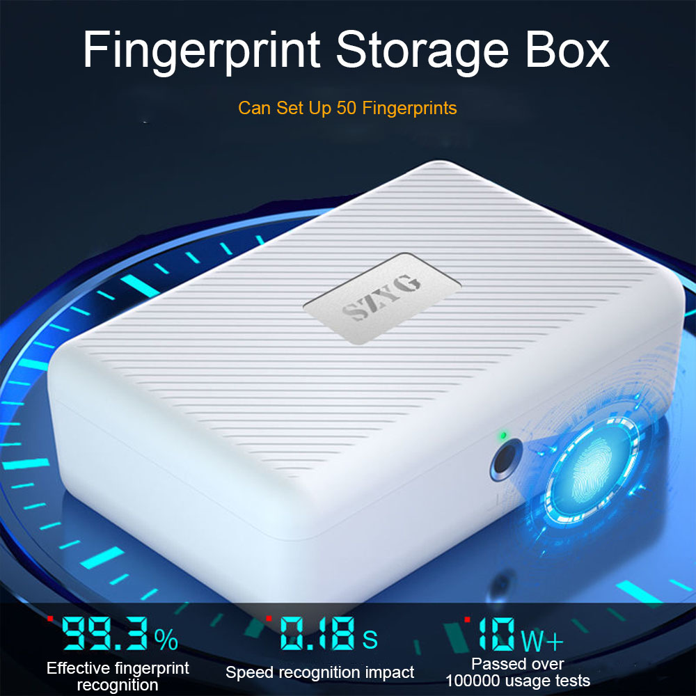 Vingerafdruk Kluis Mini Safe Key Id Card Sieraden Privacy Beveiliging Opbergdoos Wachtwoord Lock Box Intelligent Geheim Verborgen Kluis