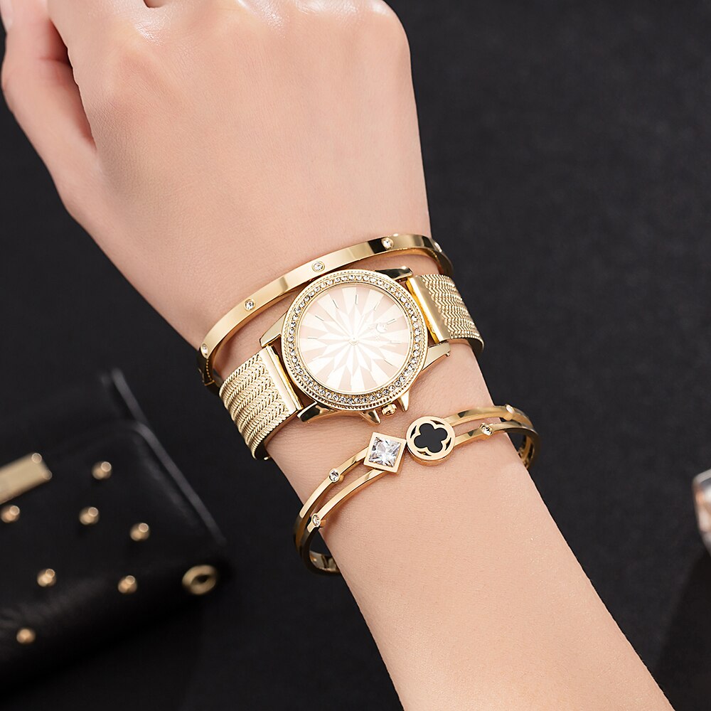 Vrouwen Armband Horloges Set Met Grote Horloge Doos Zonmfei 3 Pcs Horloge Armband Set Voor goede Vriend