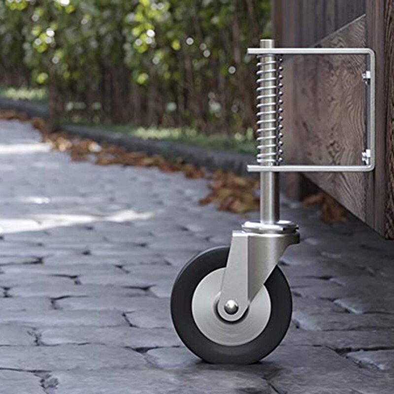 Spring Loaded Gate Caster, 4-Inch, Black