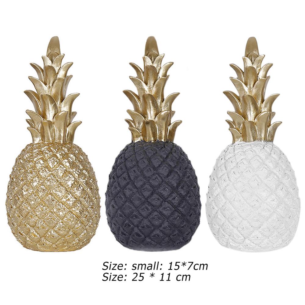 Piña dorada de resina de estilo nórdico, decoración del hogar, sala de estar, gabinete de vino, escaparate, artesanía, mesa lujosa, decoración del hogar, accesorios