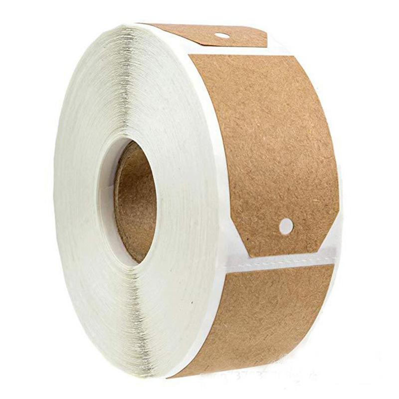 300pcs/roll Natural Blank Label Stickers Bottle Food Jar LabeL Kraft Tags Brown Self-adhesive Stickers Kitchen Label Sheet: Default Title