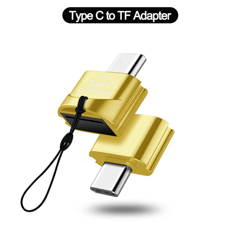 2IN1 USB 3.0 Female To Type C OTG Adapter Micro usb male to USB 3.0 otg converter for samsung xiaomi laptop 2 in 1 OTG Adapter: Type C-TF Gold