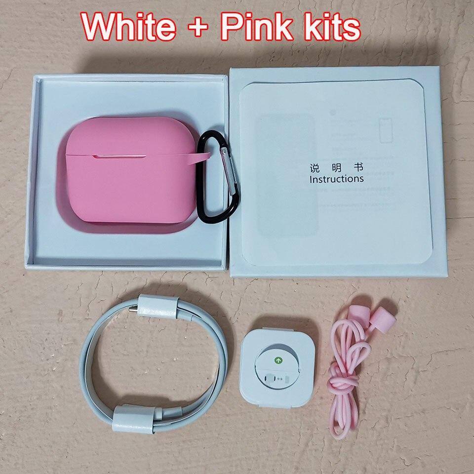 1:1 ANC i990000 Plus TWS Wirelesss Bluetooth Kopfhörer Noise cancelling & Transparenz Ohrhörer Super Bass PK i9000 i900000 Pro: White Pinkcase