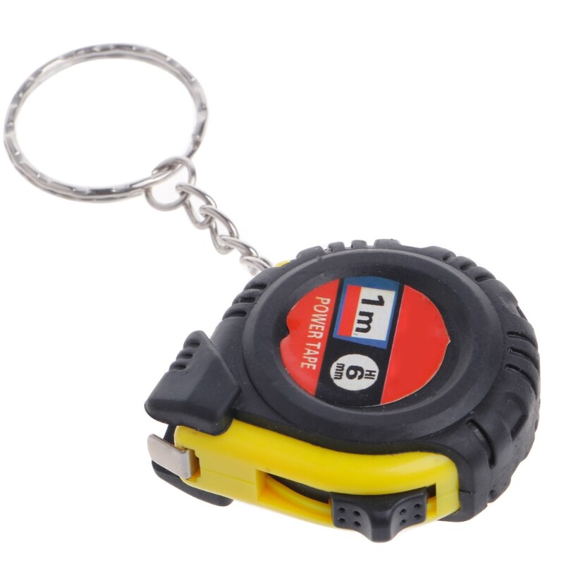 LLavero de cinta métrica retráctil, Mini bolsillo, tamaño métrico, 1m