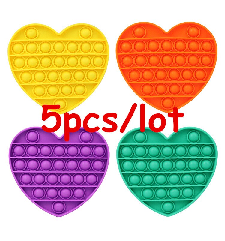 5Pcs/Lot Push Bubble Fidget Sensory Popsit Special Needs Stress Reliever Figet Toys Popit Stress Soft Squeeze Toy: XIN 5pcs