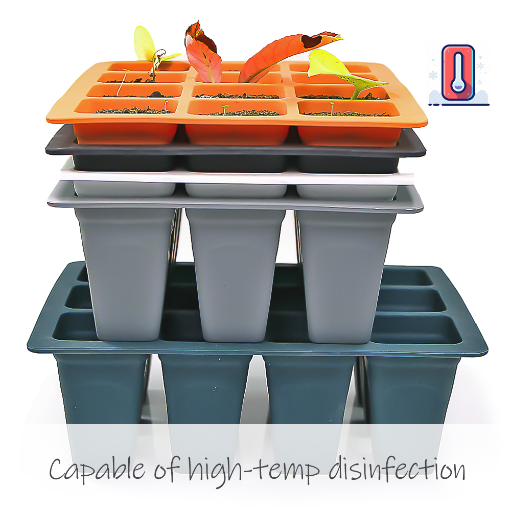 Plantes d'intérieur en silicone pour jardin, cadres de plantes, démarrage de l'escalade, pots de pépinière de semis, conteneur de propagation, boîte de culture de germination, 4 cellules, 6/12 cellules