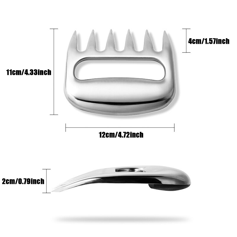 Yosoo Health Gear Bear Claws Meat Shredder, 2-Piece Stainless Steel Meat Shredding Claws For Pulled Pork, Chicken, Beef, Turkey, BBQ Grill Tools