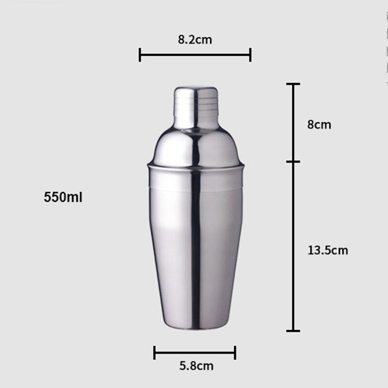 19PCS Stainless Steel Cocktail Shaker Blender Bartender Browser Kit Home Bar Bartender Setting Tool and Wine Wooden Rack Stand: S55-1