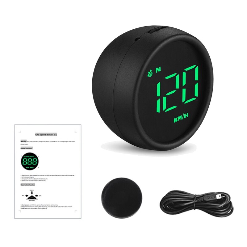 Car Digital GPS Speedometer Odometer HUD-Headup Display Electronic Warn Alarm: Green
