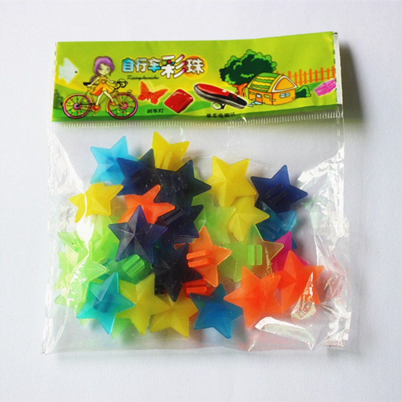 36pcs/bag Bicycle Wheel Plastic Spoke Bead Children Kids Clip Colored Decoration For Bike Road Mountain Bicycle Random Color: D  random color