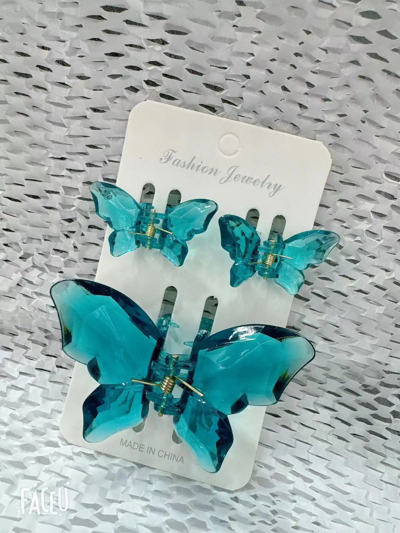 Horquilla de cola de caballo de hada multicolor de estilo coreano, diadema para el pelo, clip de mariposa, accesorios para el cabello femenino de Súper Hada: Azul