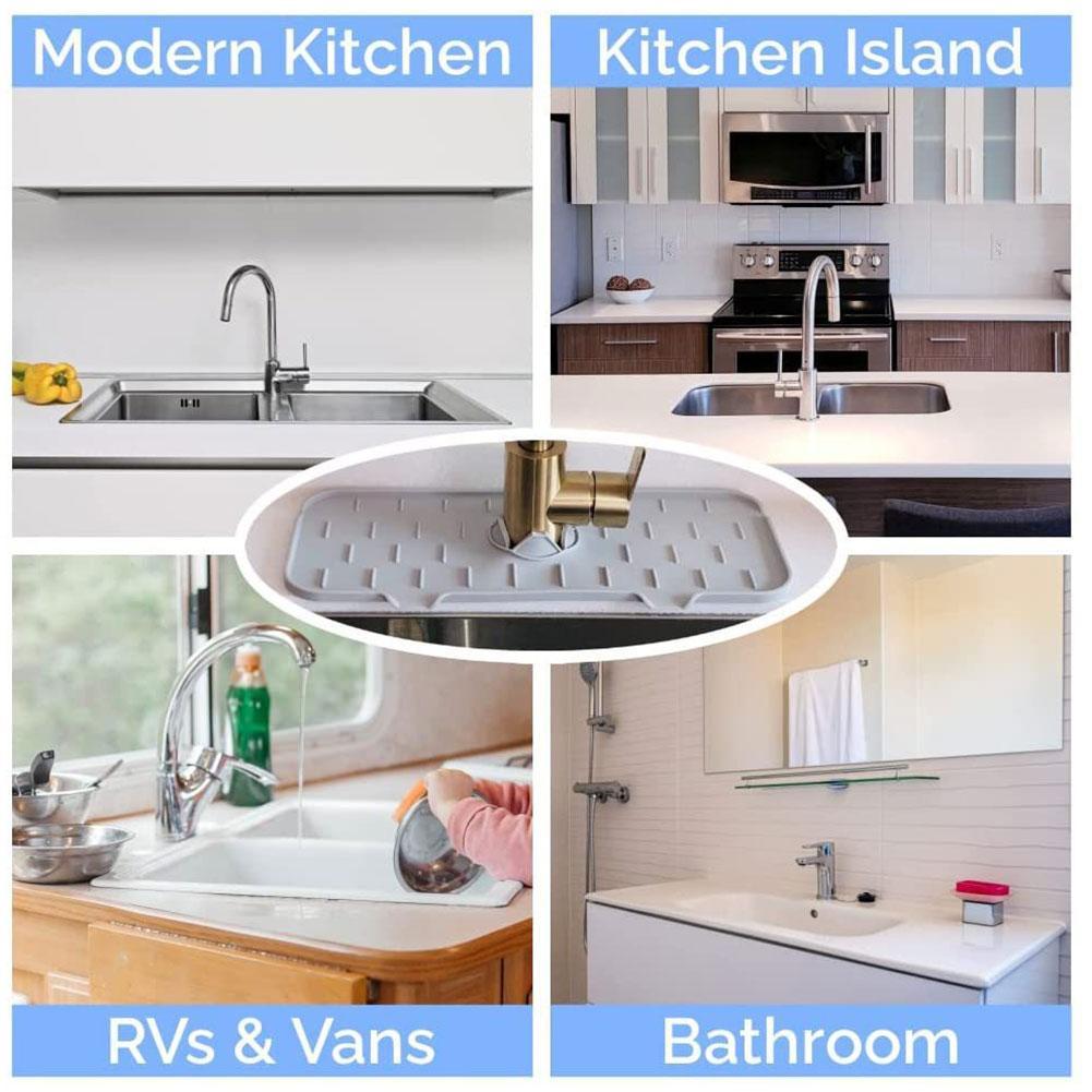 Mata silikonowa robić zlewu kuchennego osłona rozbryzgowa bateria robić łazienki łapacz wody mata zlew spustowy Podkładka za kranem