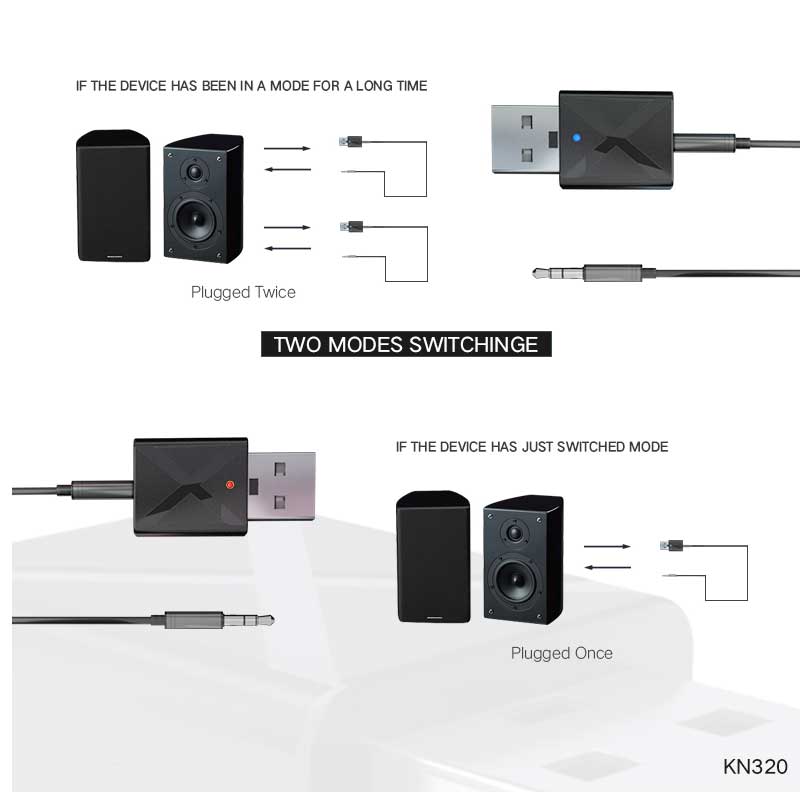 Bluetooth 5.0 Stereo Audio 2in1 Receiver Transmitter Mini Bluetooth AUX RCA USB 3.5mm Jack For TV PC A2 Car Kit Wireless Adapter