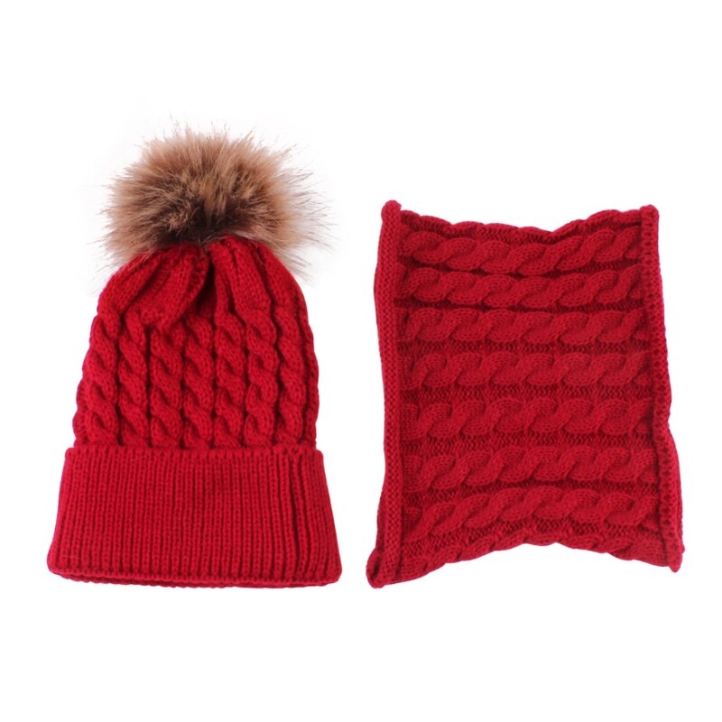 Gorro de punto para bebé, gorro cálido para la oreja, bufanda para bebé de 0 a 36 meses, gorro de invierno y pañoleta: R