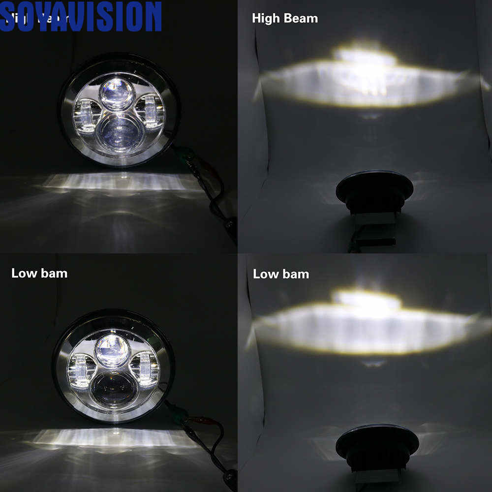 2 pcs Car LED 7 Inch Round Headlight Conversion Kit For Beetle Classic Volkswagen 1950 -1979 Lada Niva 4X4 Uaz Hunter Headlamps