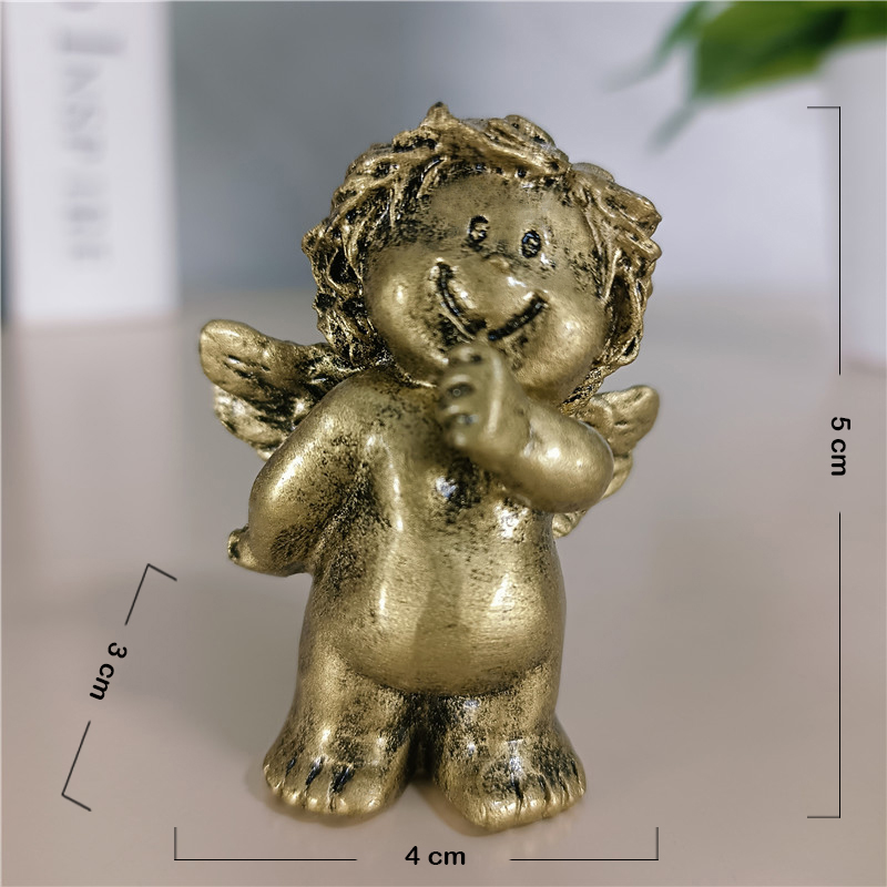 Figuras de ángeles blancos, adornos, de la suerte, estatuas de ángeles de hadas bonitas, escultura moderna, decoración del hogar para boda: Chocolate