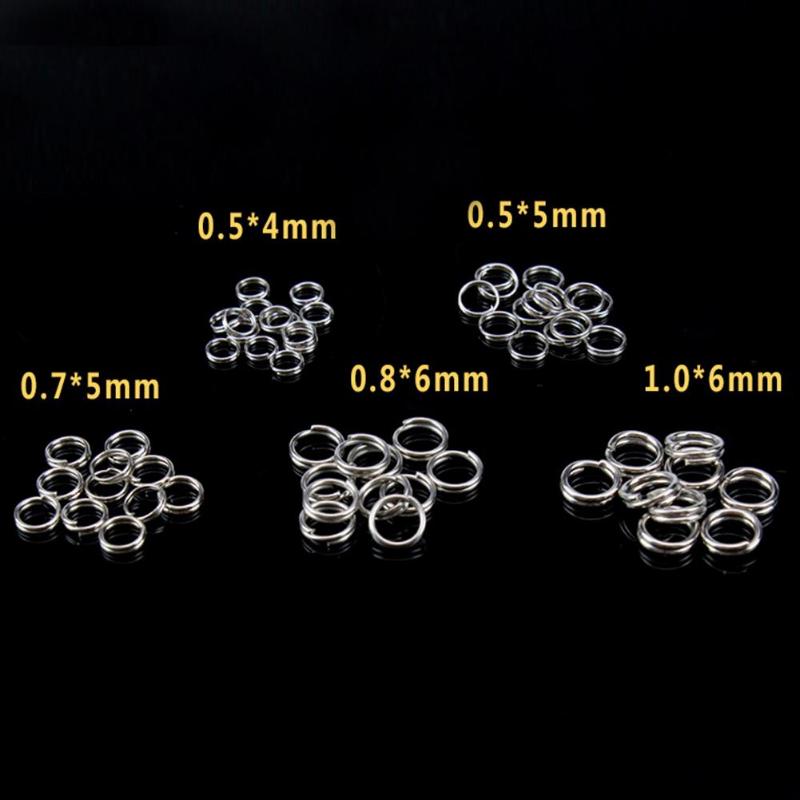 250 Stks/doos Vissen Split Ringen Rvs Vishaken Ring Connectors Dubbele Lus Vissen Accessoires Visgerei Gereedschappen