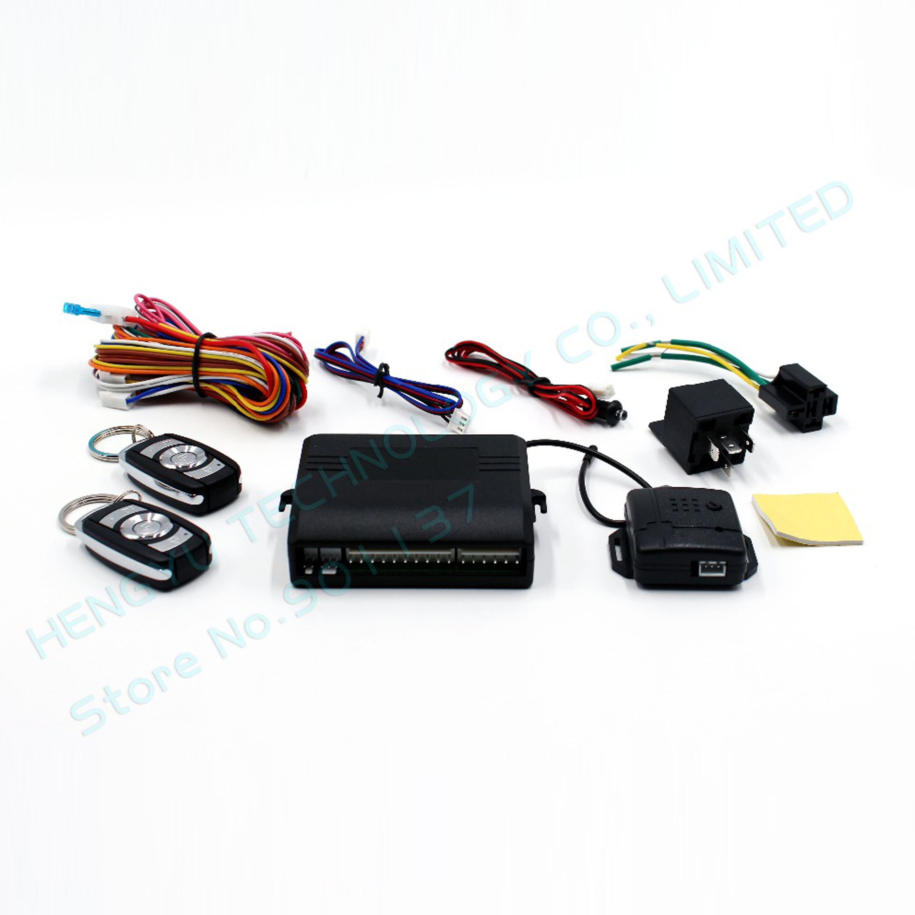 12V one way car alarm security system central door locking security key CA-1 2 remote control range:100 meter without siren