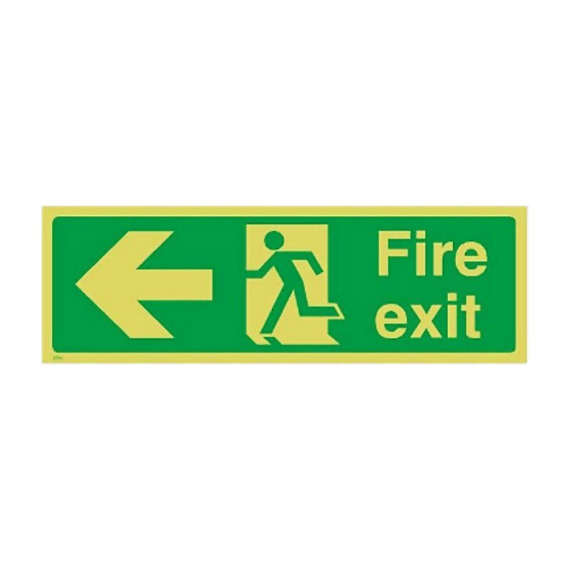 Fire Exit Sign Stickers Decal Adhesive Glow In The Dark With Direction Arrows 36 X 14cm: 3