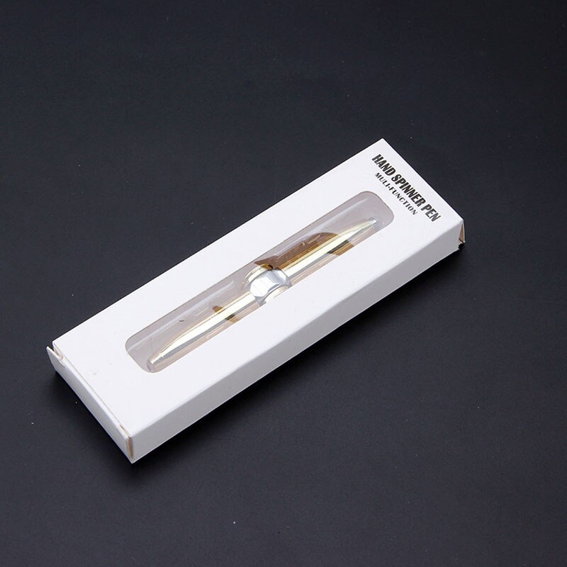 Fingertip Top Ballpoint Pen Multi Function Rotating Luminous Metal Pen LED Decompression Toy Fidget Golden Spinner