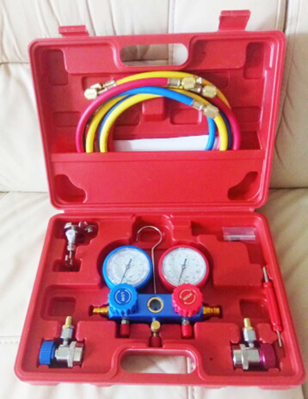 R134A HVAC A/C Refrigeration Kit AC Manifold Gauge Set Auto Service Kit Car Air Conditioning Repair Fluorine Filling Tool