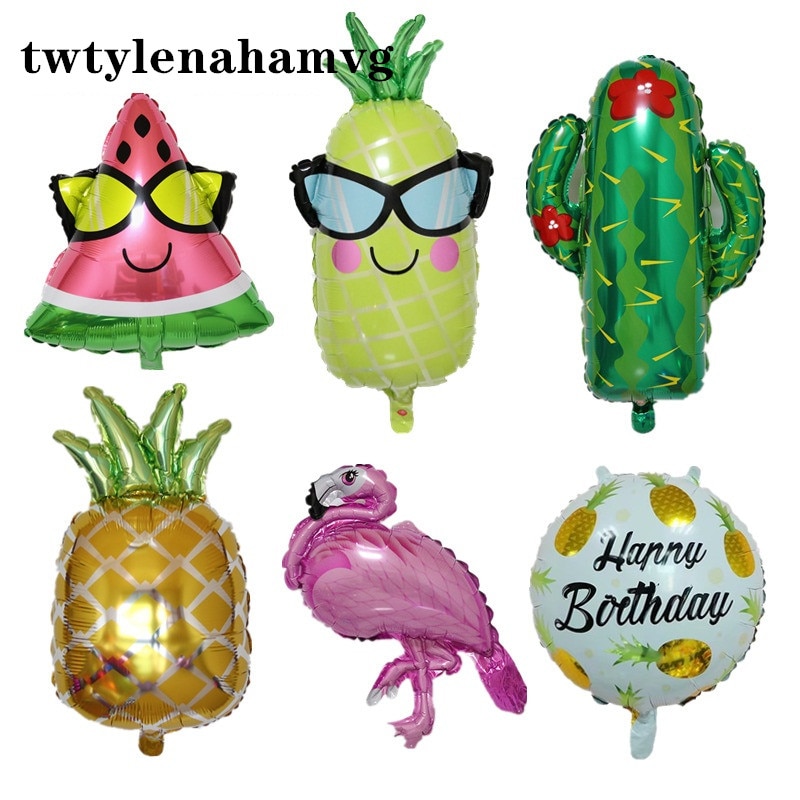 Le fruit pastèque ananas orange feuille ballon cactus flamant joyeux anniversaire ballons festival decorati
