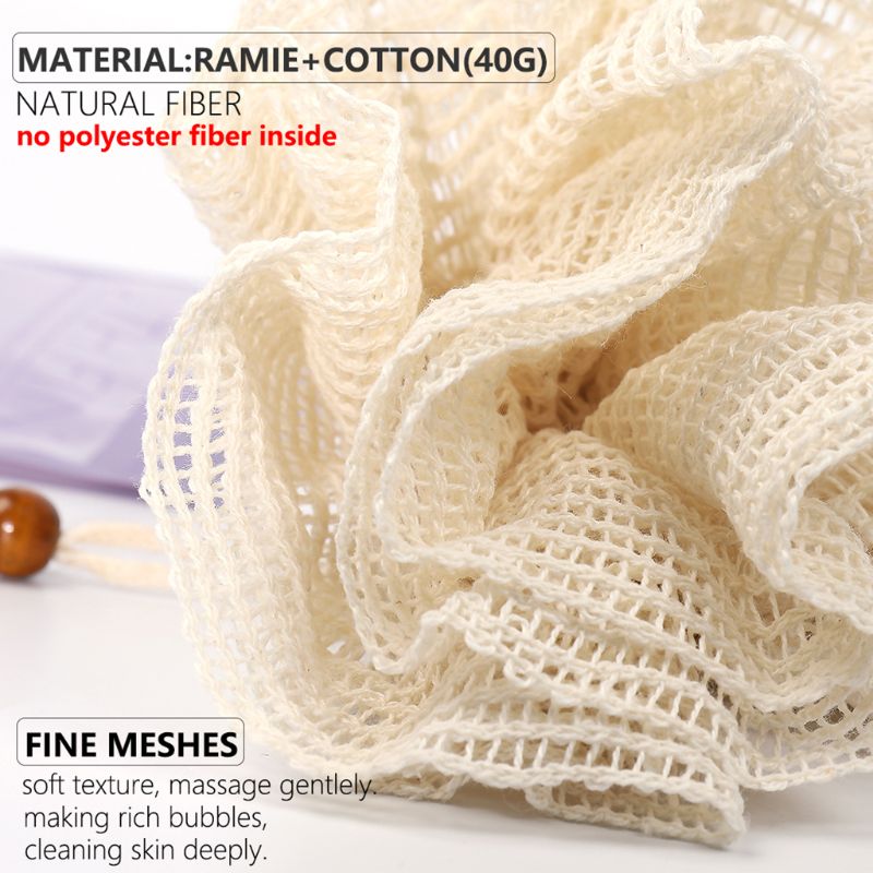 Durable Bath Ball Ramie Shower Mesh with Sling Body Scrubber Puff 11UF