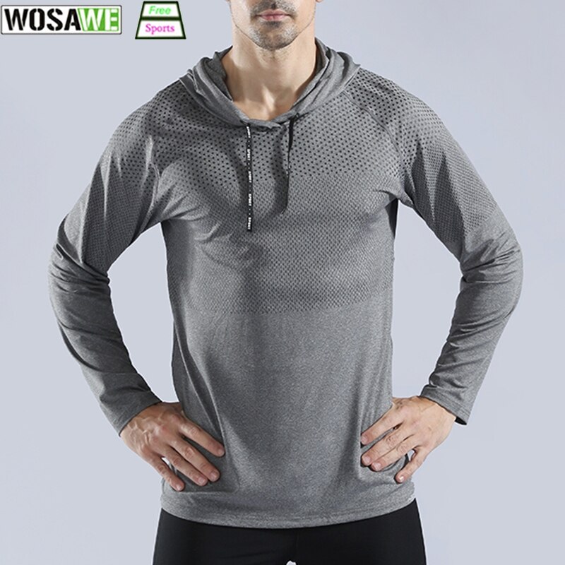 BARBOK Men's Sports Hoodie Sweatshirt T-shirt Long sleeve Quick-drying Elastic Gym Exercise Clothes Running Jogging Sport Wear