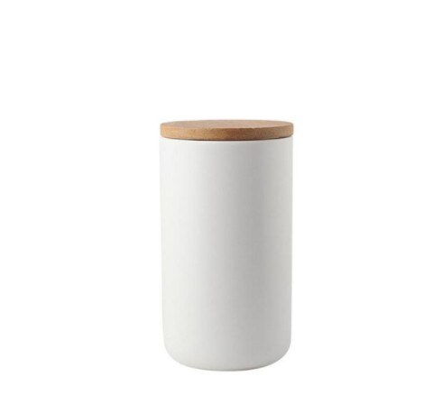 260 Ml 800 Ml 1000 Ml Nordic Stijl Verzegeld Keramische Opslag Pot Voor Specerijen Tank Container Met Deksel Fles Koffie thee Snoep Keuken: White L