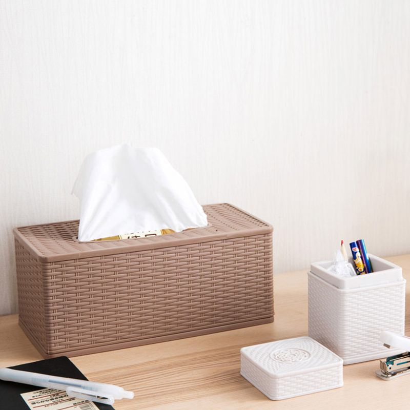 Tissue Box Cover Removable Paper Towel Tissue Plastic Box Weaving Napkin Container Holder For Home Storage салфетница