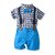 Baby Boy Kleding Jongens Boog Plaid Shirts Katoen Korte Broek 1-5 Jaar Kids Gentleman Zomer Outfit Casual sets Kleding: 12m